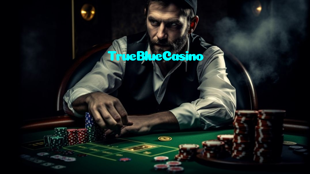 TrueBlueCasino casino presented on mobile device in Pakistan with slots and live games